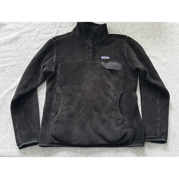Patagonia Sweaters - Patagonia Re-Tool Snap-T Fleece Jacket Womens Medium Black Polartec Pullover